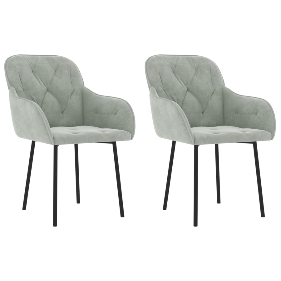 Eetkamerstoelen Fluweel Lichtgrijs