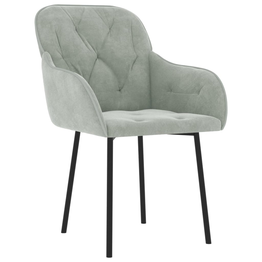 Eetkamerstoelen Fluweel Lichtgrijs