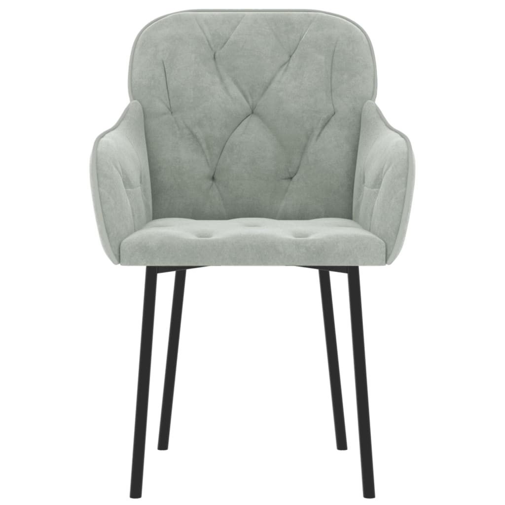 Eetkamerstoelen Fluweel Lichtgrijs