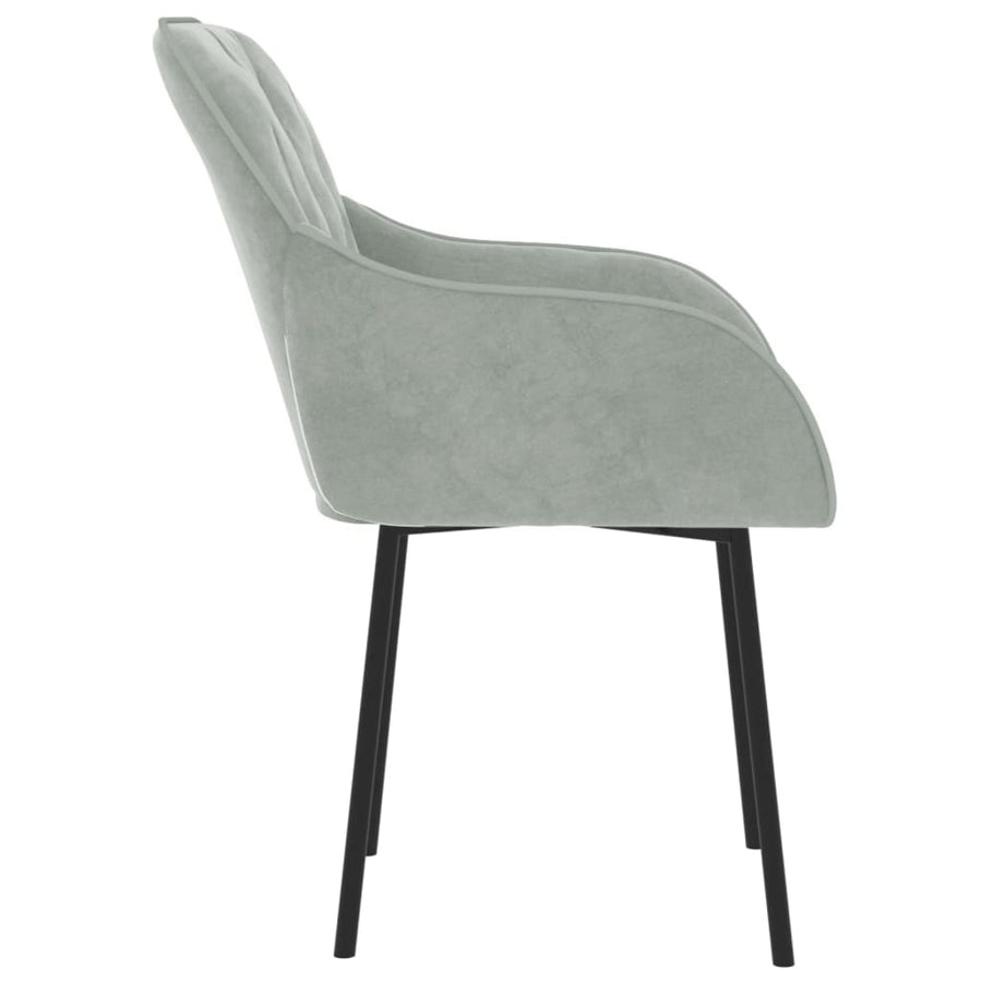 Eetkamerstoelen Fluweel Lichtgrijs