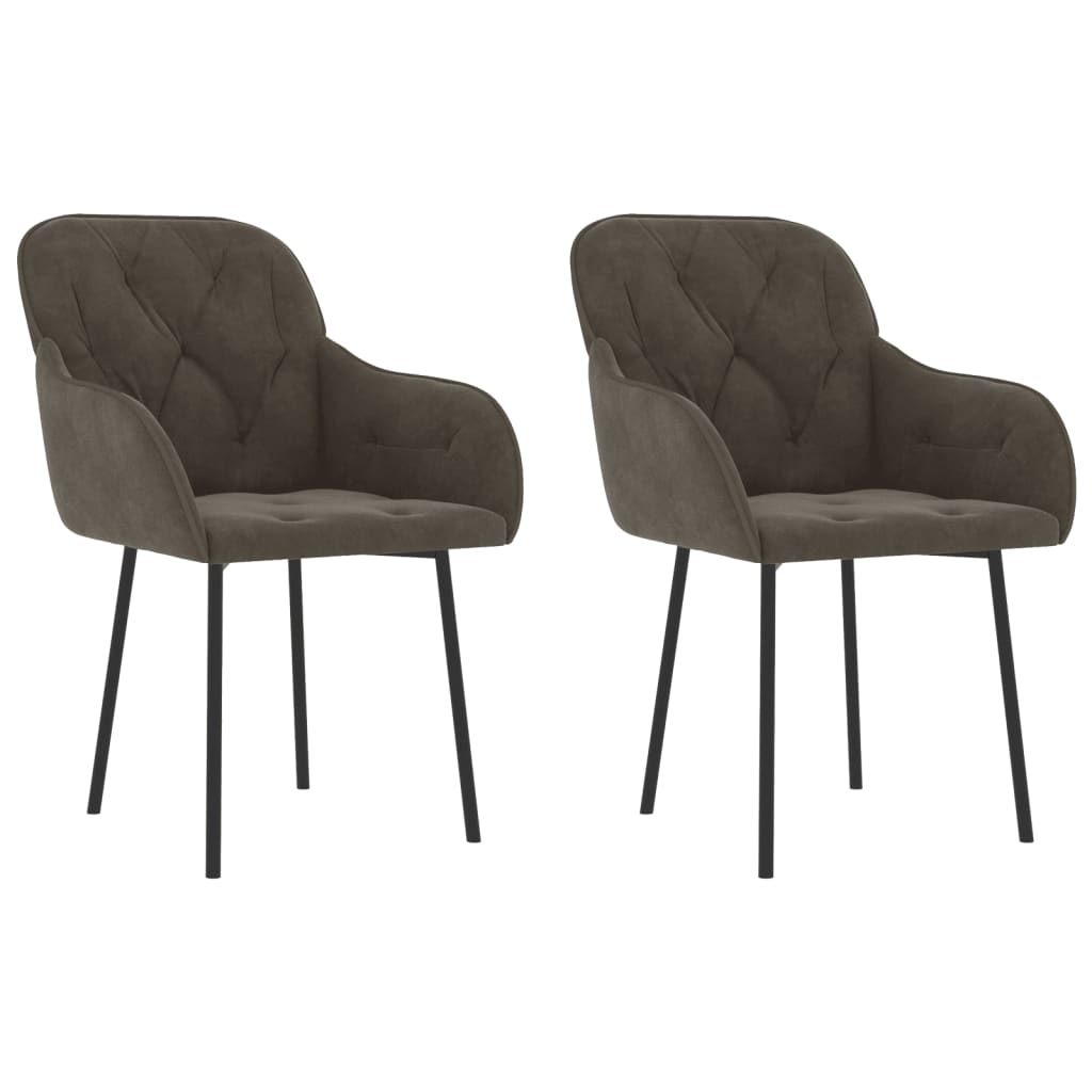 Eetkamerstoelen Fluweel Donkergrijs