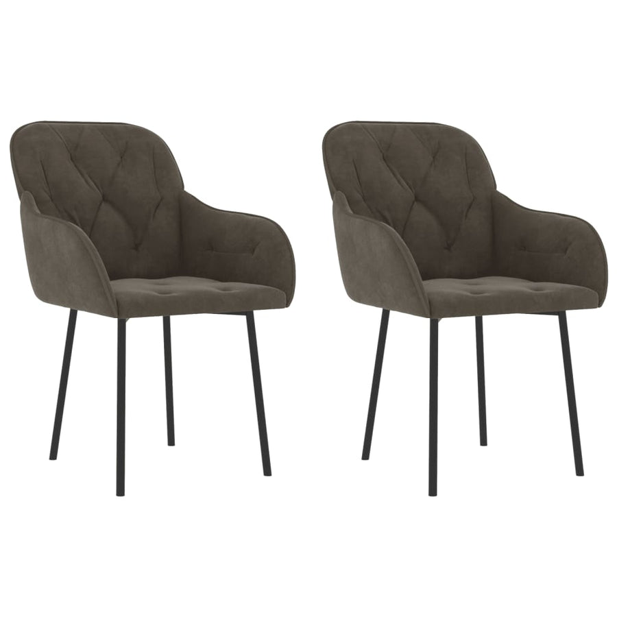 Eetkamerstoelen Fluweel Donkergrijs