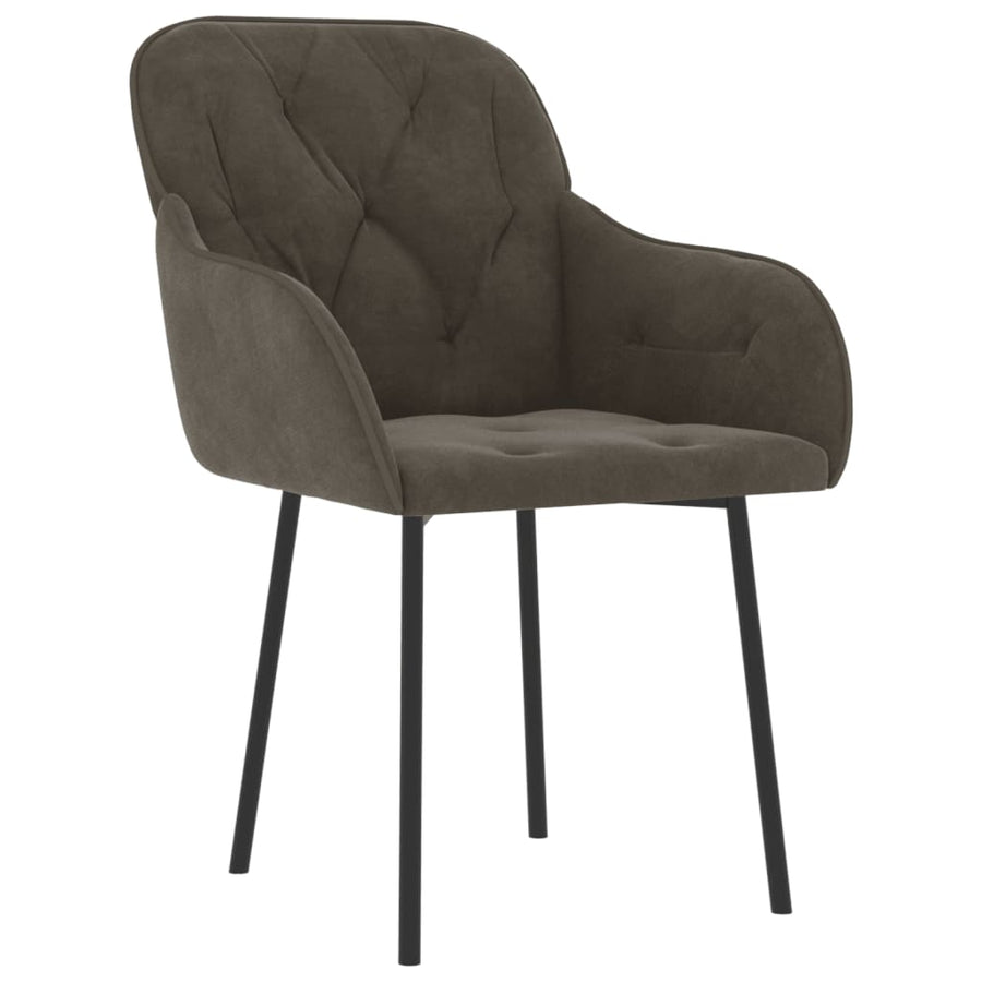 Eetkamerstoelen Fluweel Donkergrijs