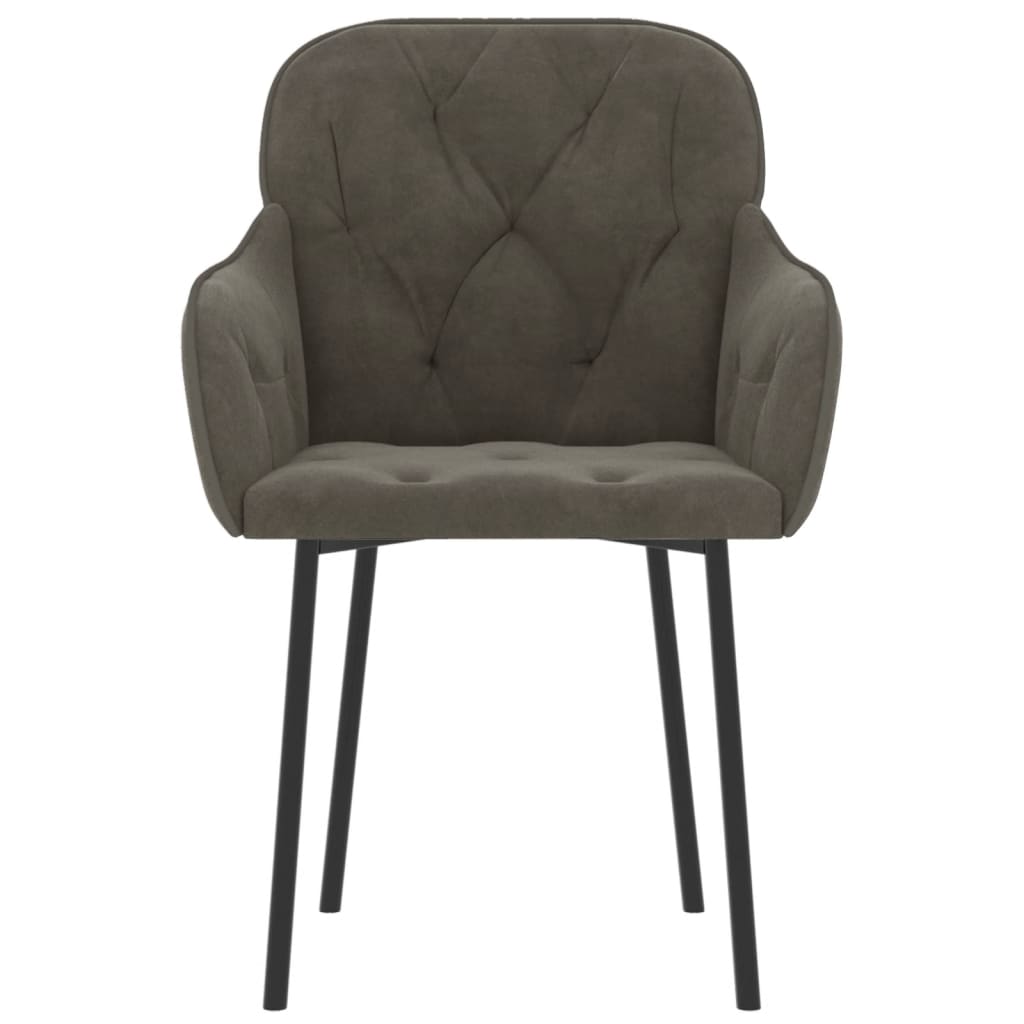 Eetkamerstoelen Fluweel Donkergrijs