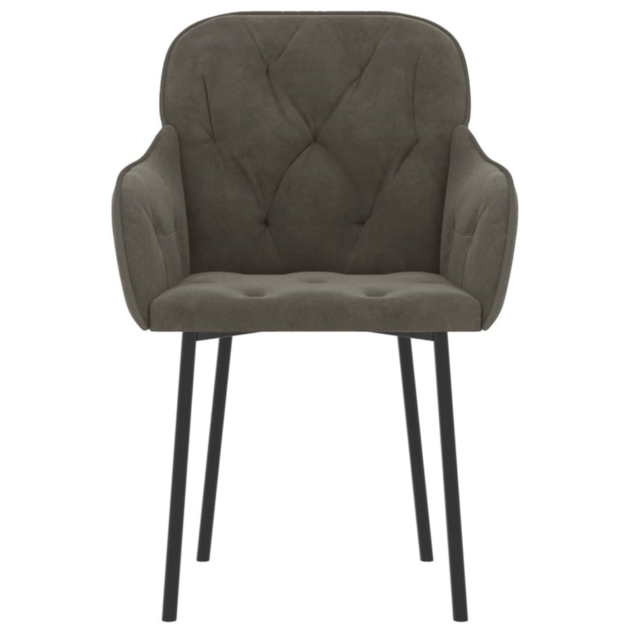 Eetkamerstoelen Fluweel Donkergrijs