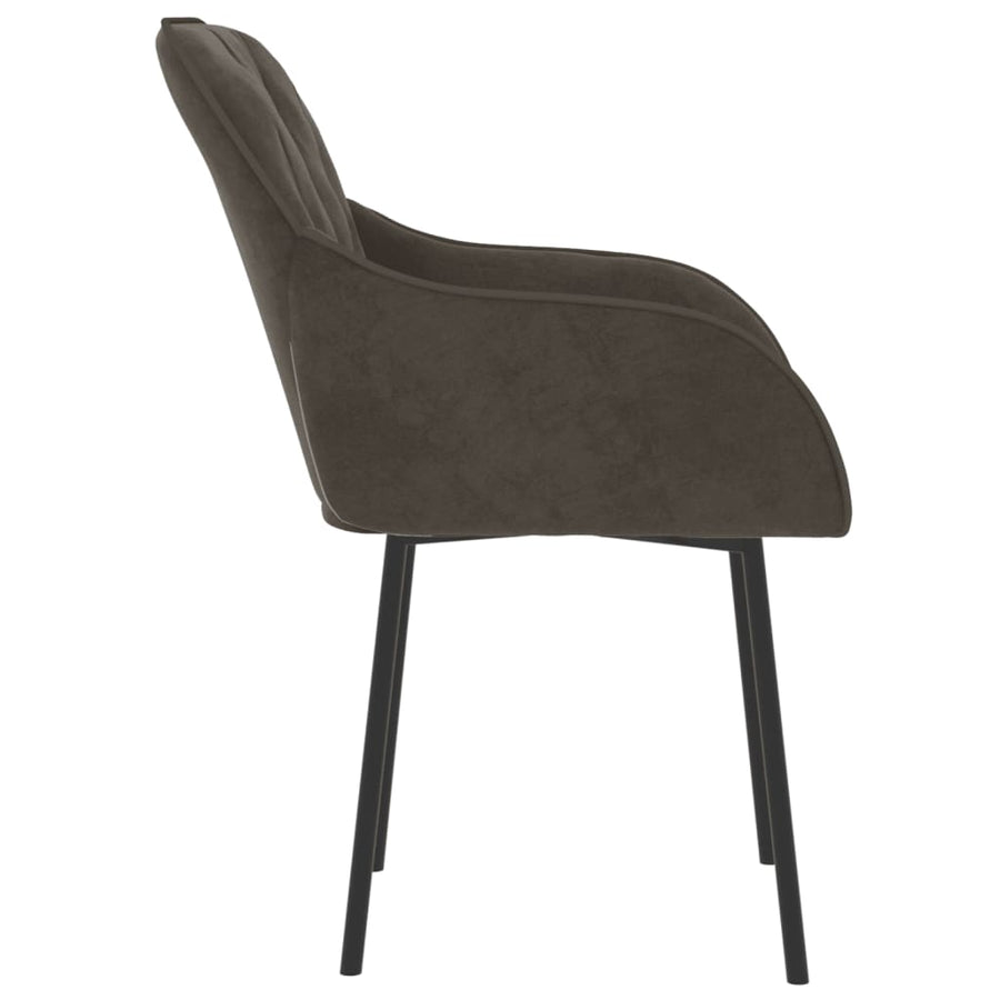 Eetkamerstoelen Fluweel Donkergrijs