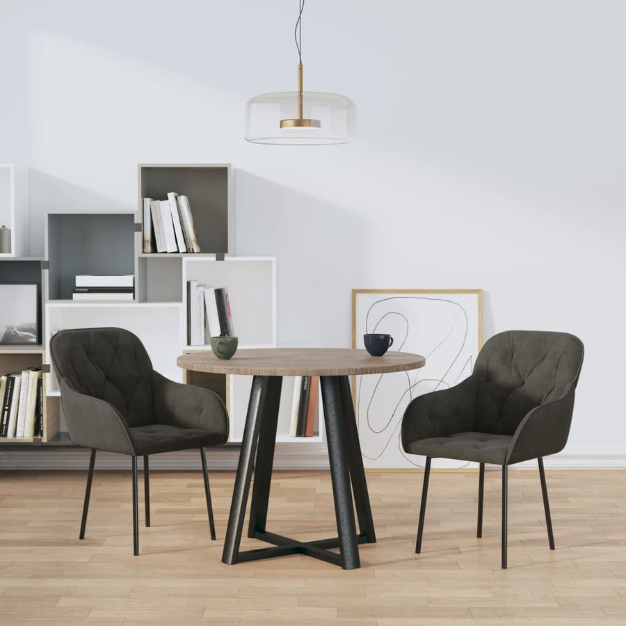 Eetkamerstoelen Fluweel Donkergrijs
