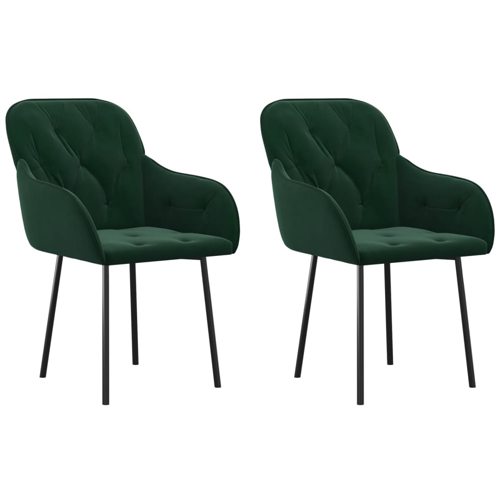 Eetkamerstoelen Fluweel Donkergroen