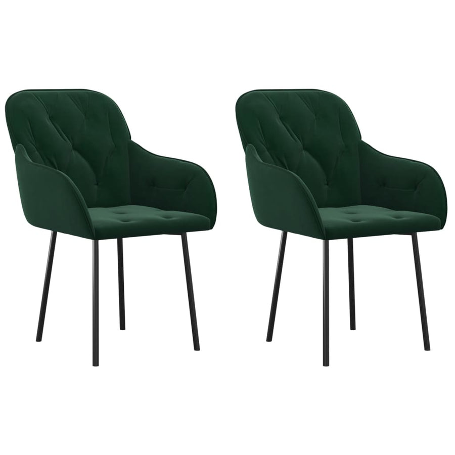 Eetkamerstoelen Fluweel Donkergroen