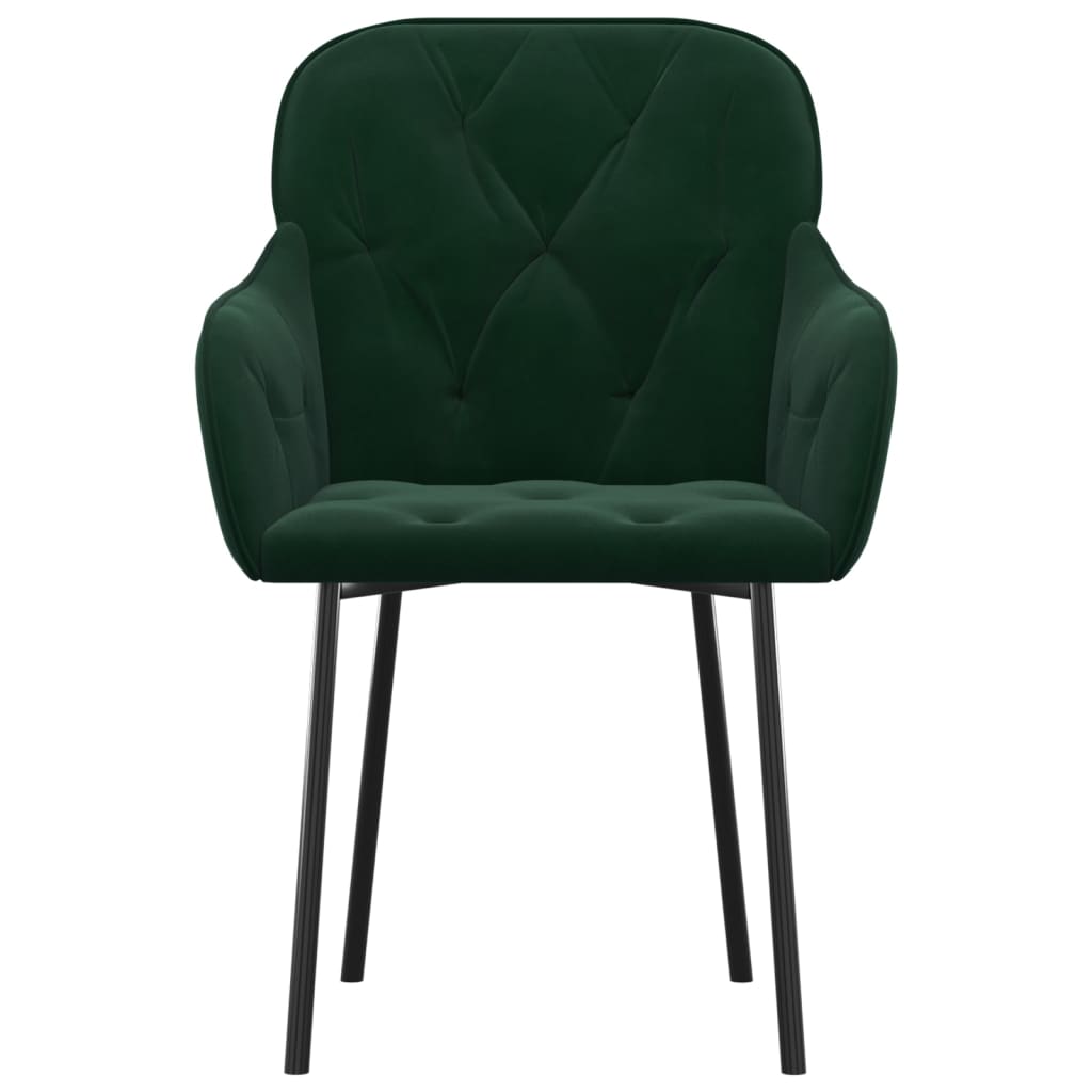 Eetkamerstoelen Fluweel Donkergroen