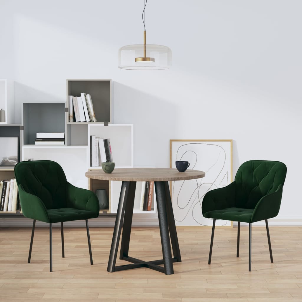 Eetkamerstoelen Fluweel Donkergroen