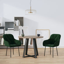 Eetkamerstoelen Fluweel Donkergroen