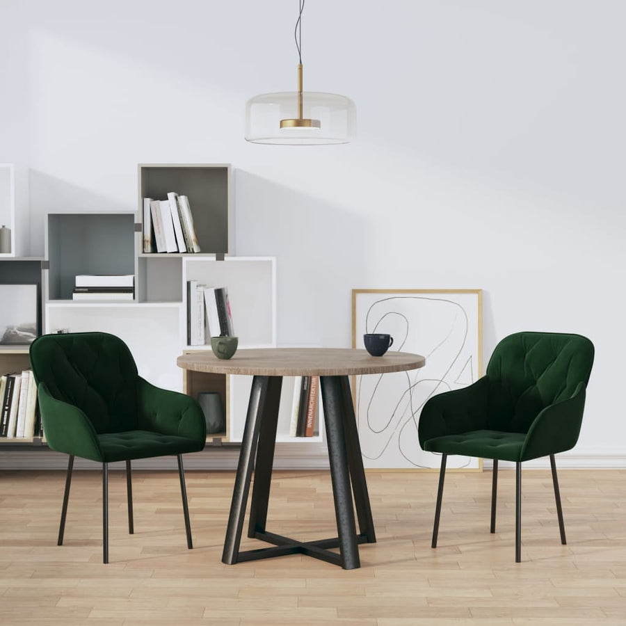 Eetkamerstoelen Fluweel Donkergroen