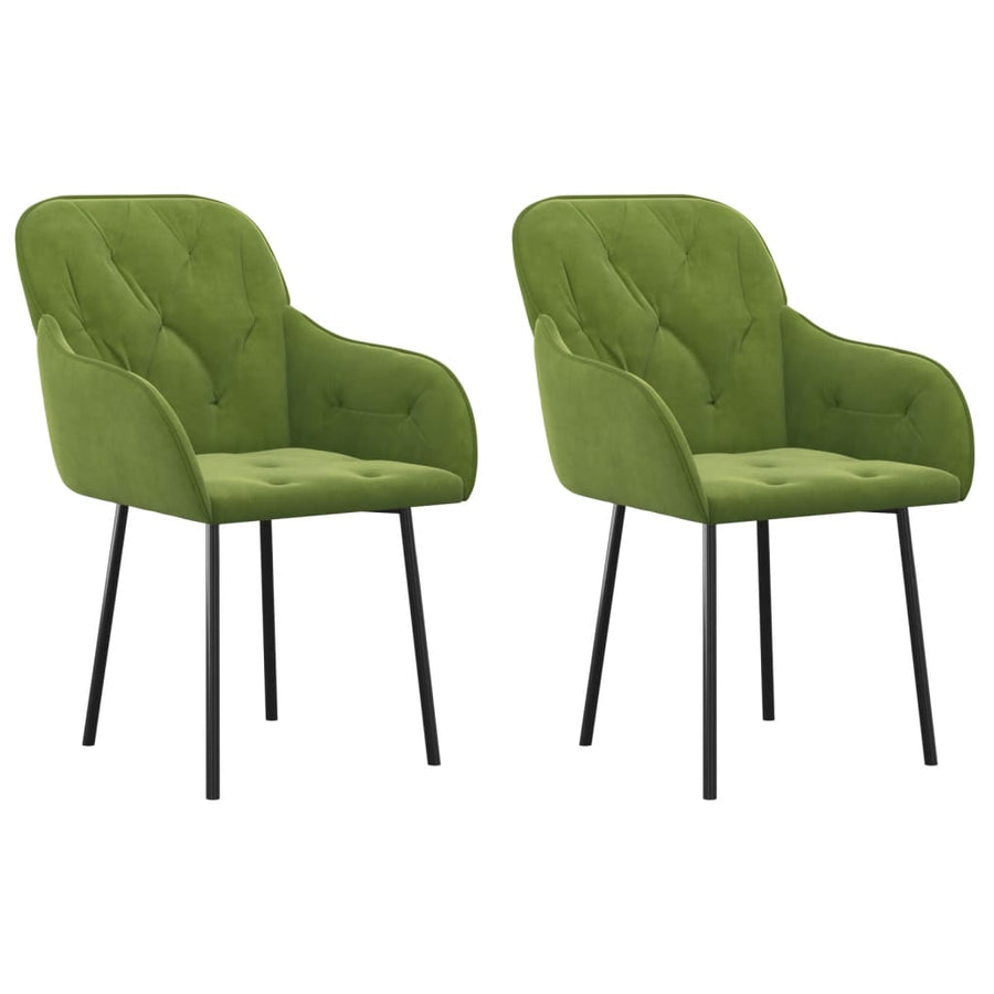 Eetkamerstoelen 2 st fluweel lichtgroen