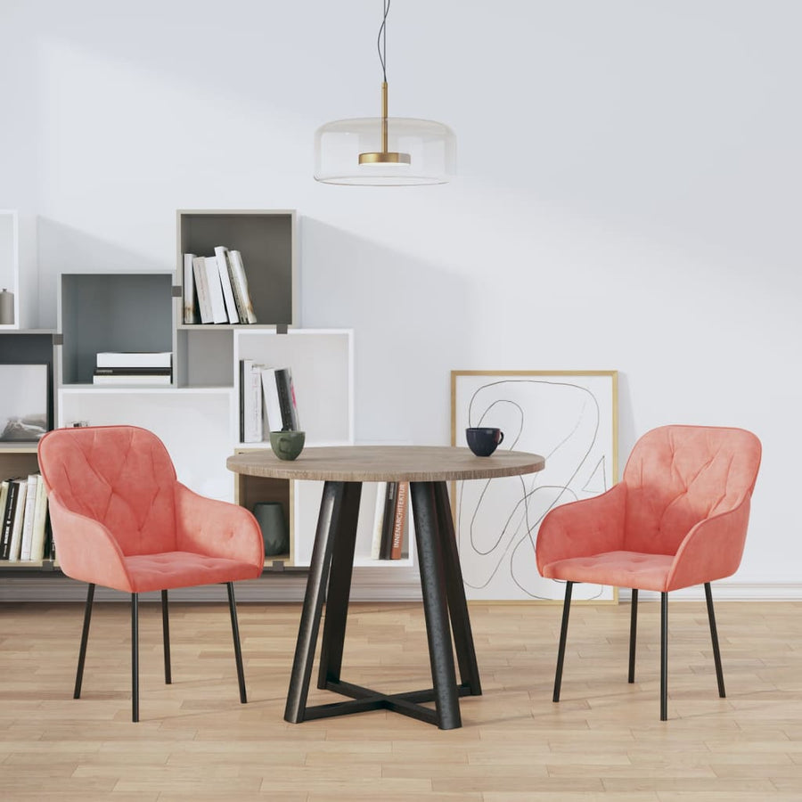 Eetkamerstoelen Fluweel Roze