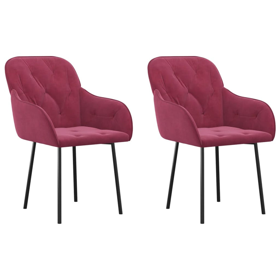 Eetkamerstoelen Fluweel Wijnrood