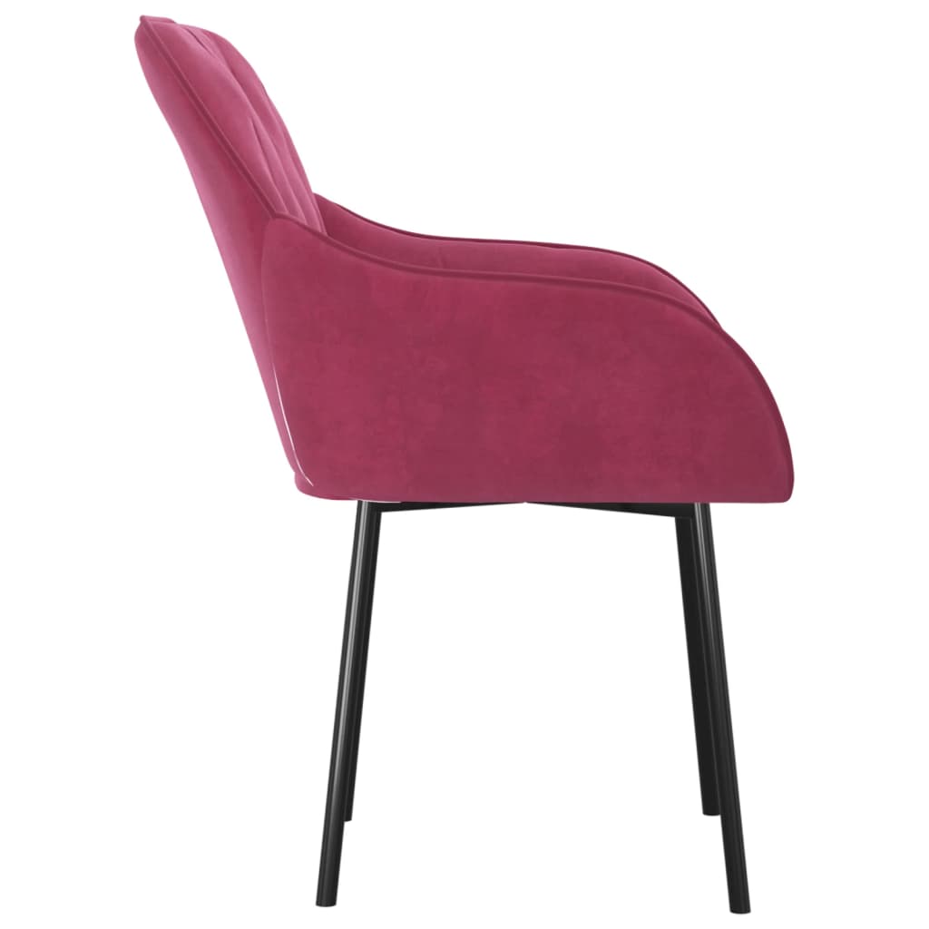 Eetkamerstoelen Fluweel Wijnrood