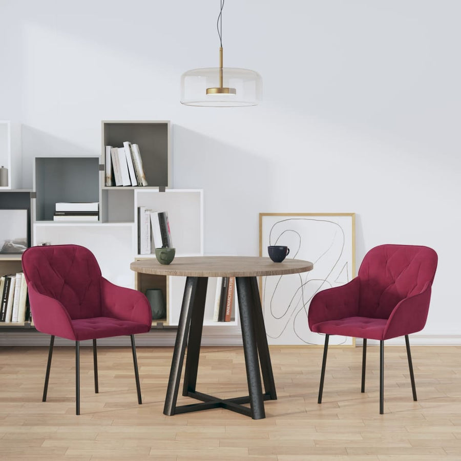 Eetkamerstoelen Fluweel Wijnrood