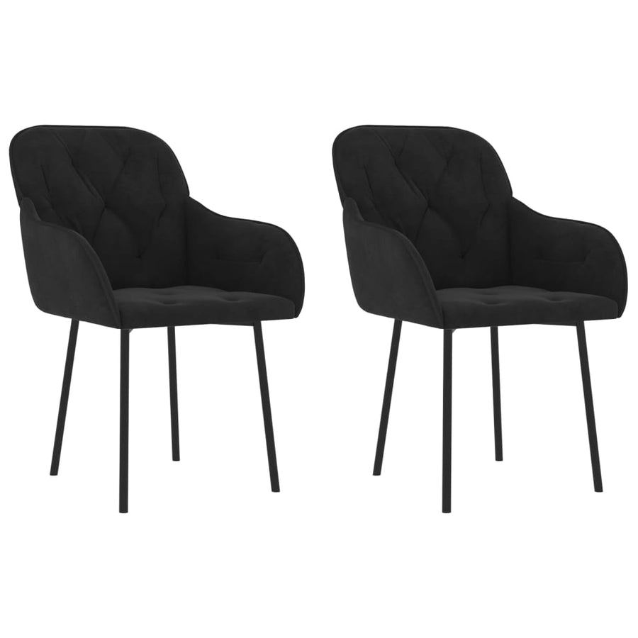 Eetkamerstoelen Fluweel Zwart