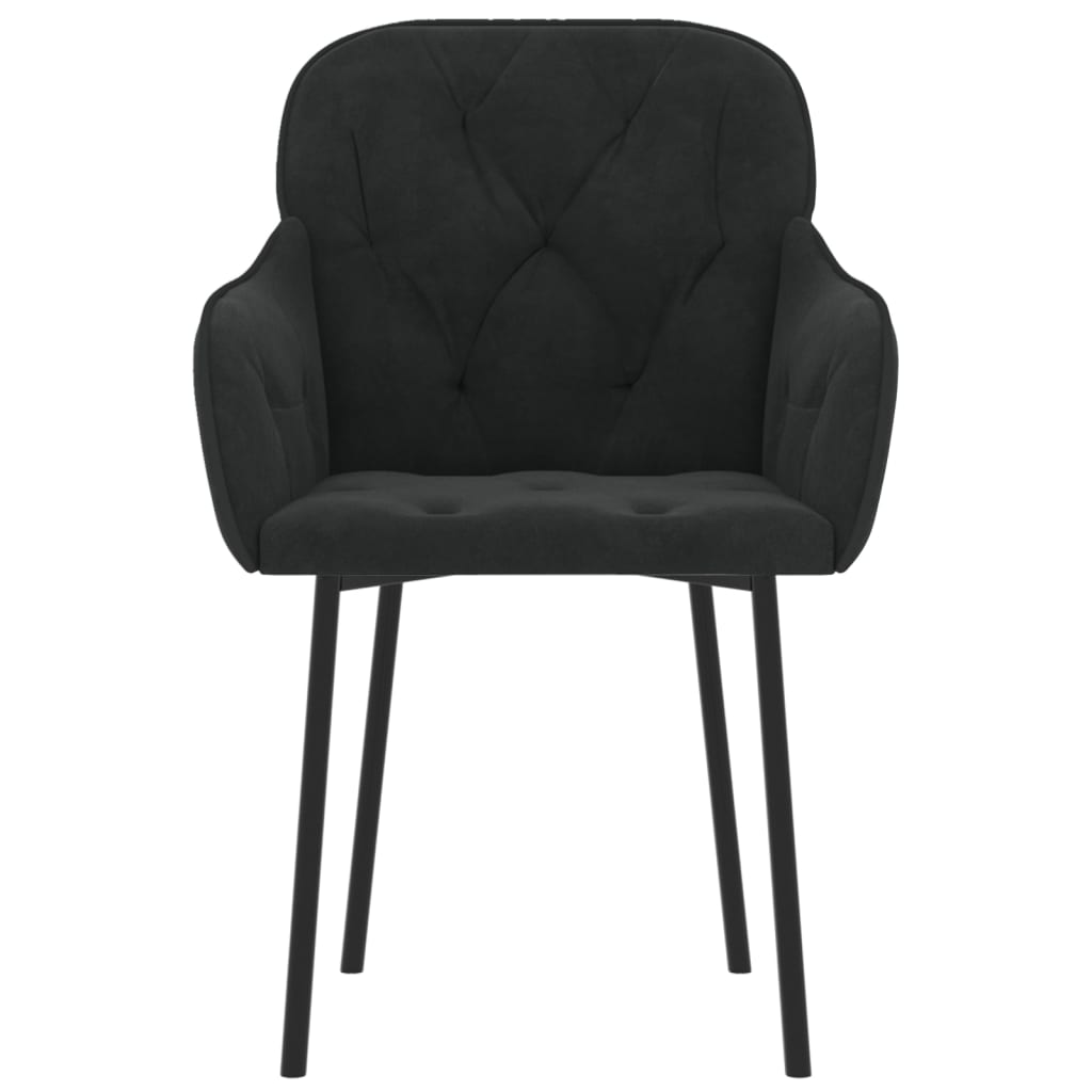 Eetkamerstoelen Fluweel Zwart