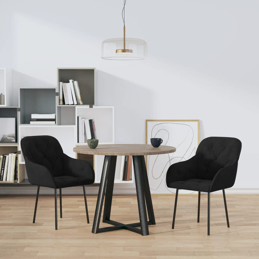 Eetkamerstoelen Fluweel Zwart