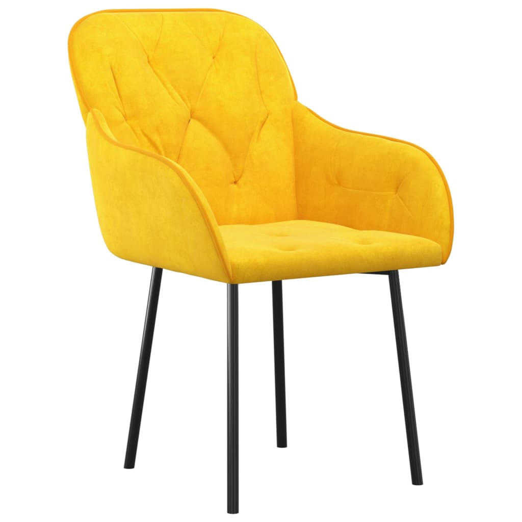 Eetkamerstoelen 2 St Fluweel Geel