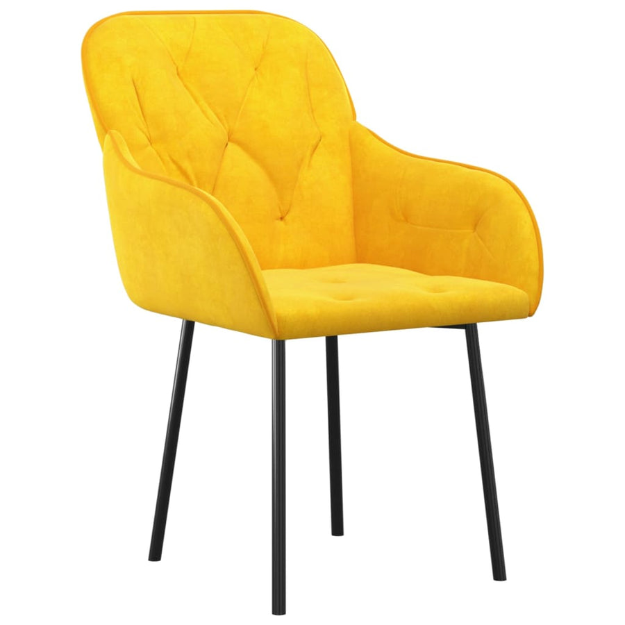 Eetkamerstoelen 2 St Fluweel Geel