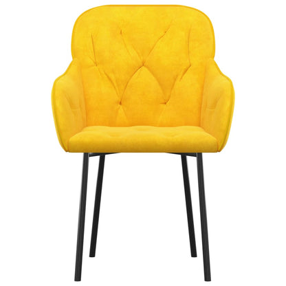 Eetkamerstoelen 2 St Fluweel Geel