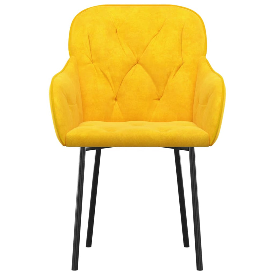 Eetkamerstoelen 2 St Fluweel Geel