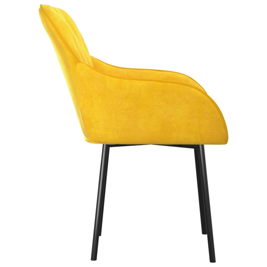 Eetkamerstoelen 2 St Fluweel Geel