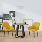 Dining chairs 2 pcs velvet yellow