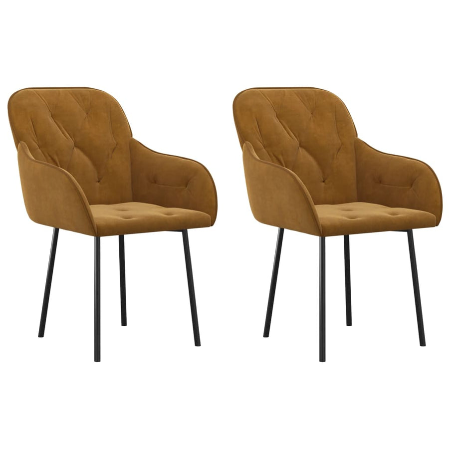 Eetkamerstoelen Fluweel Bruin