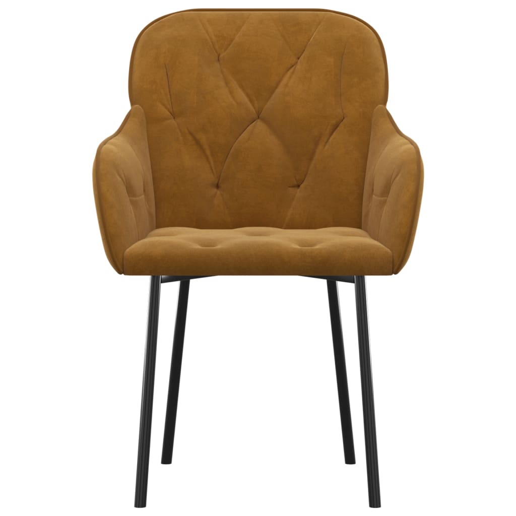 Eetkamerstoelen Fluweel Bruin