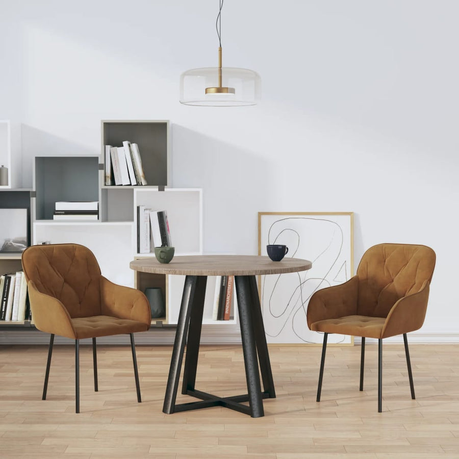 Eetkamerstoelen Fluweel Bruin