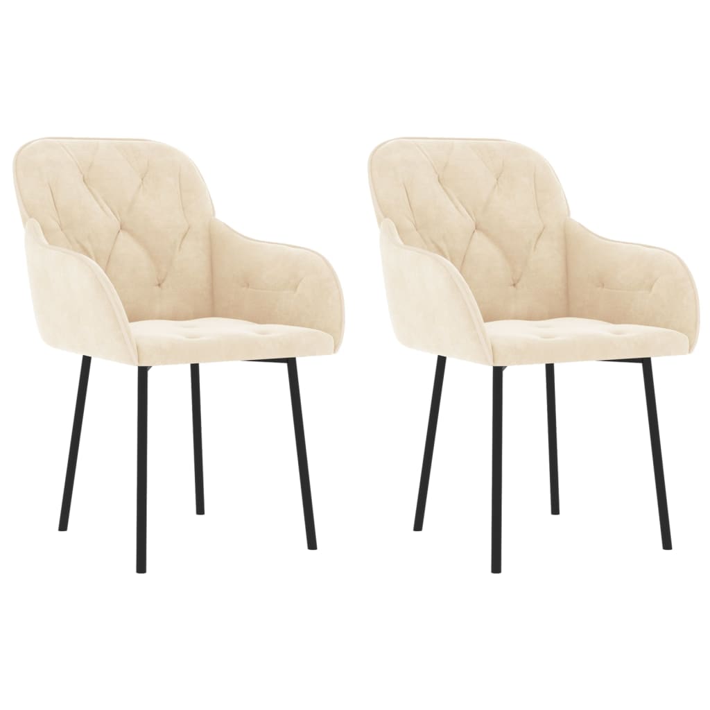 Eetkamerstoelen Fluweel Kleurig Crème