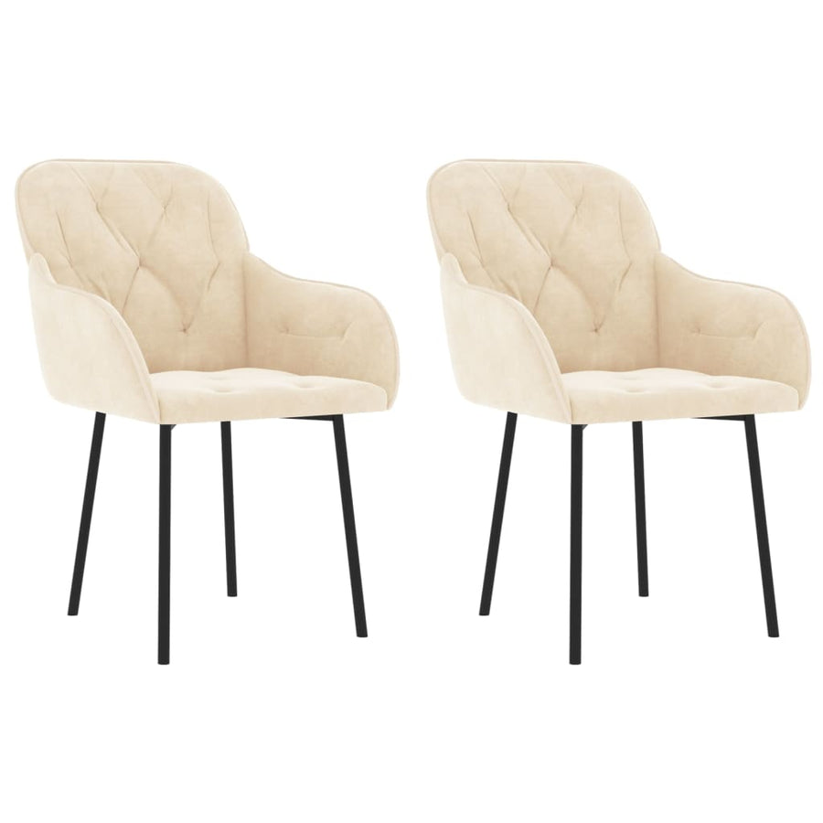 Eetkamerstoelen Fluweel Kleurig Crème