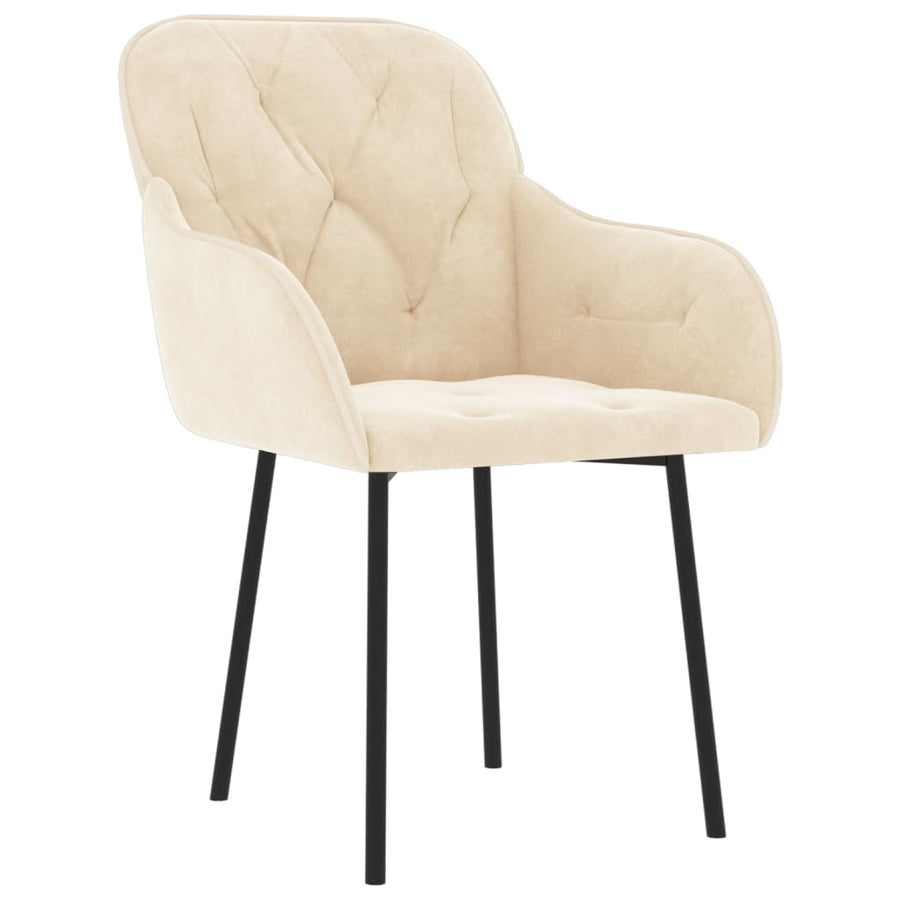 Eetkamerstoelen Fluweel Kleurig Crème