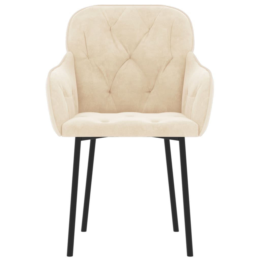 Eetkamerstoelen Fluweel Kleurig Crème
