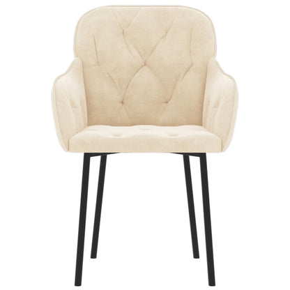Eetkamerstoelen Fluweel Kleurig Crème