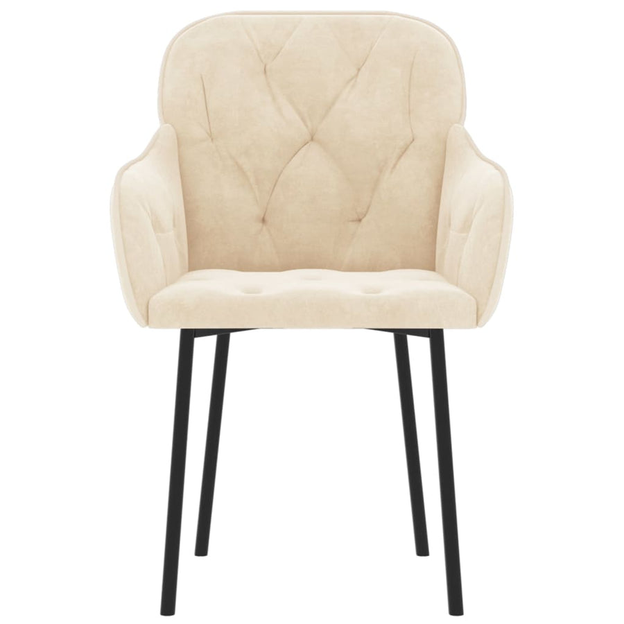 Eetkamerstoelen Fluweel Kleurig Crème