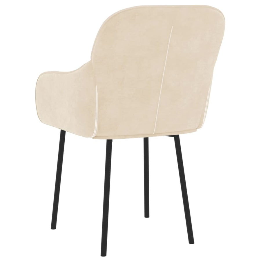 Eetkamerstoelen Fluweel Kleurig Crème