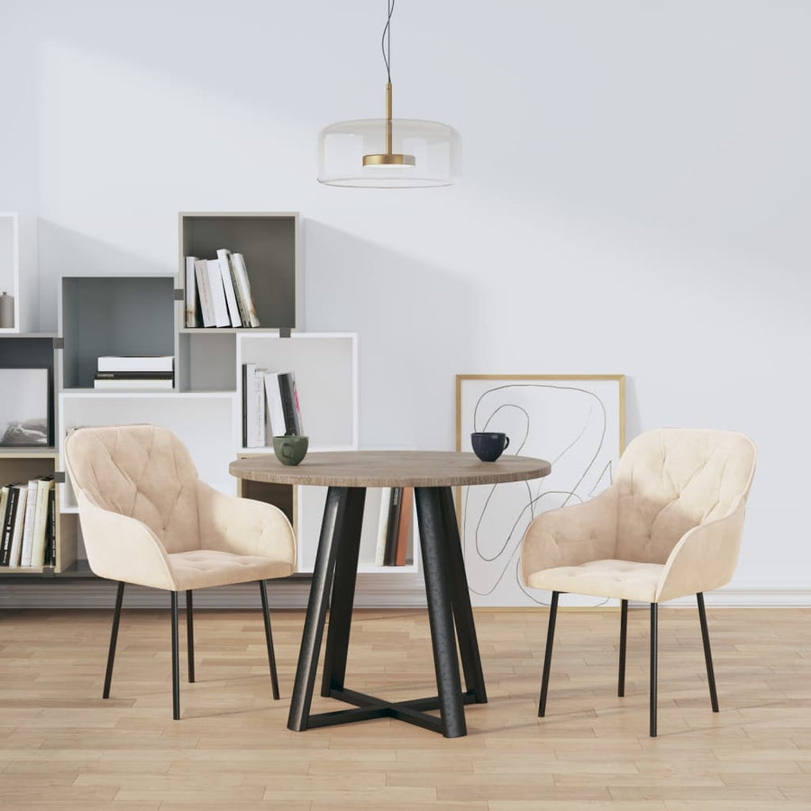 Eetkamerstoelen Fluweel Kleurig Crème