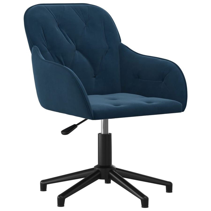 Kantoorstoel Draaibaar Fluweel Blauw 1