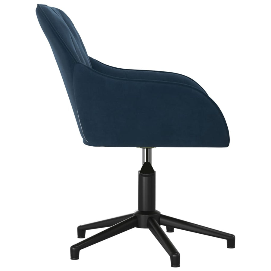 Kantoorstoel Draaibaar Fluweel Blauw 1