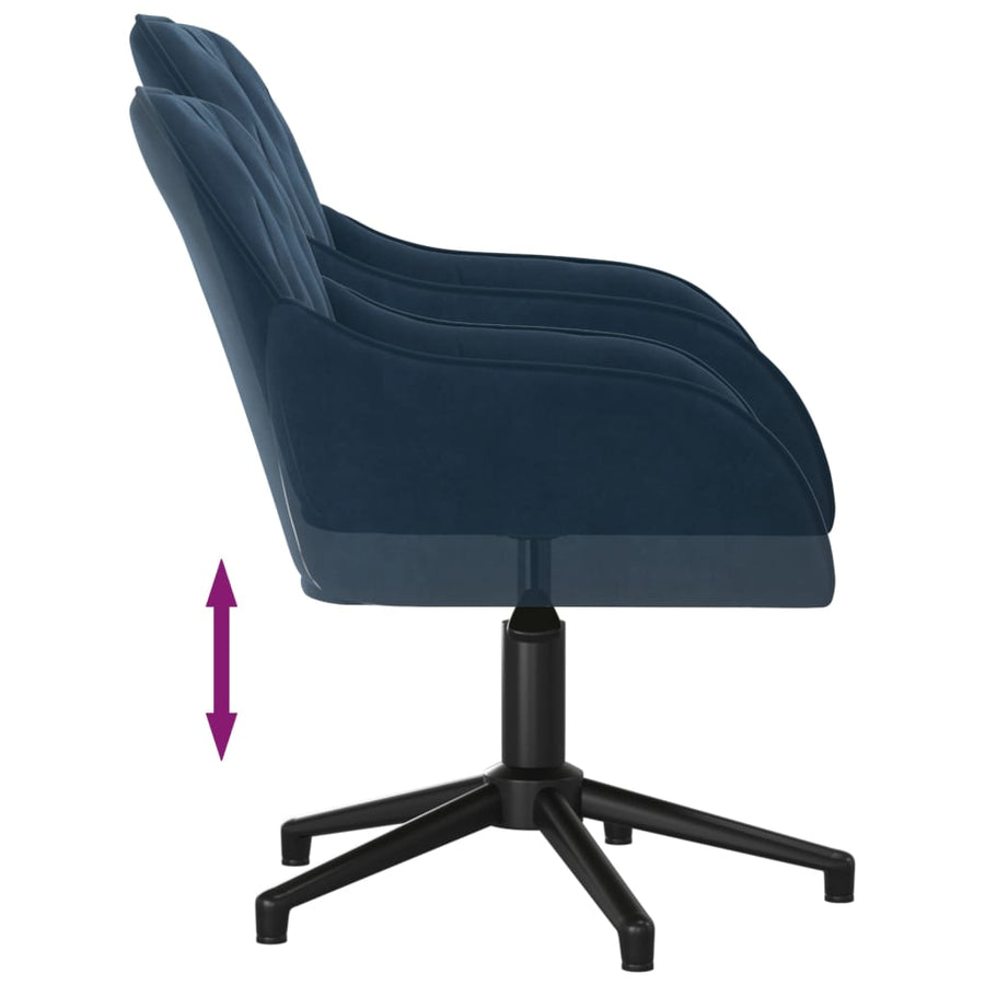 Kantoorstoel Draaibaar Fluweel Blauw 1