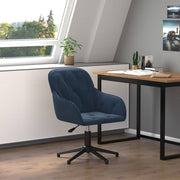 Kantoorstoel fluweel blauw 56x61.5x(72-80) cm