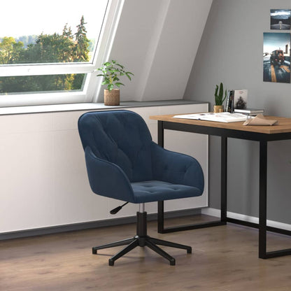 Kantoorstoel Draaibaar Fluweel Blauw 1