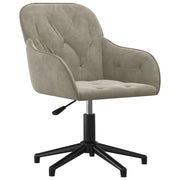 Kantoorstoel draaibaar fluweel lichtgrijs 56x61.5x(72-80)cm