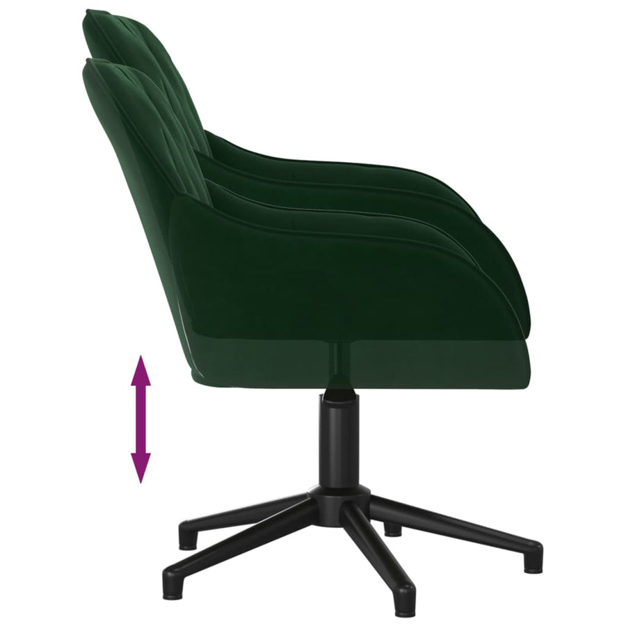 Kantoorstoel Draaibaar Fluweel Donkergroen 1
