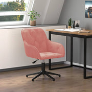 Kantoorstoel draaibaar fluweel roze 56x61.5x(72-80)cm